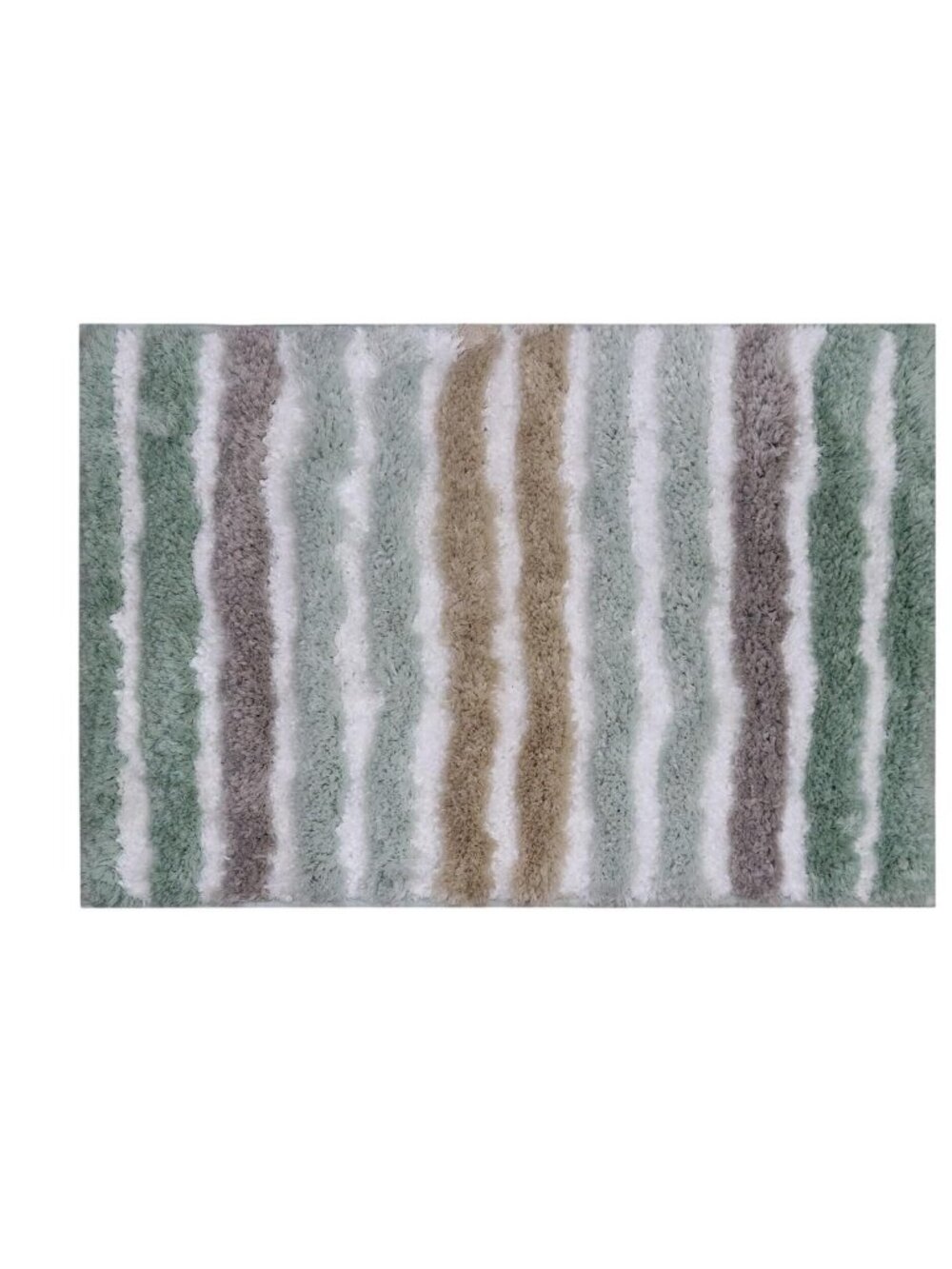 NWT Home Weavers Rectangle Striped Bathroom Rug Mat Green Multi 17 x 24